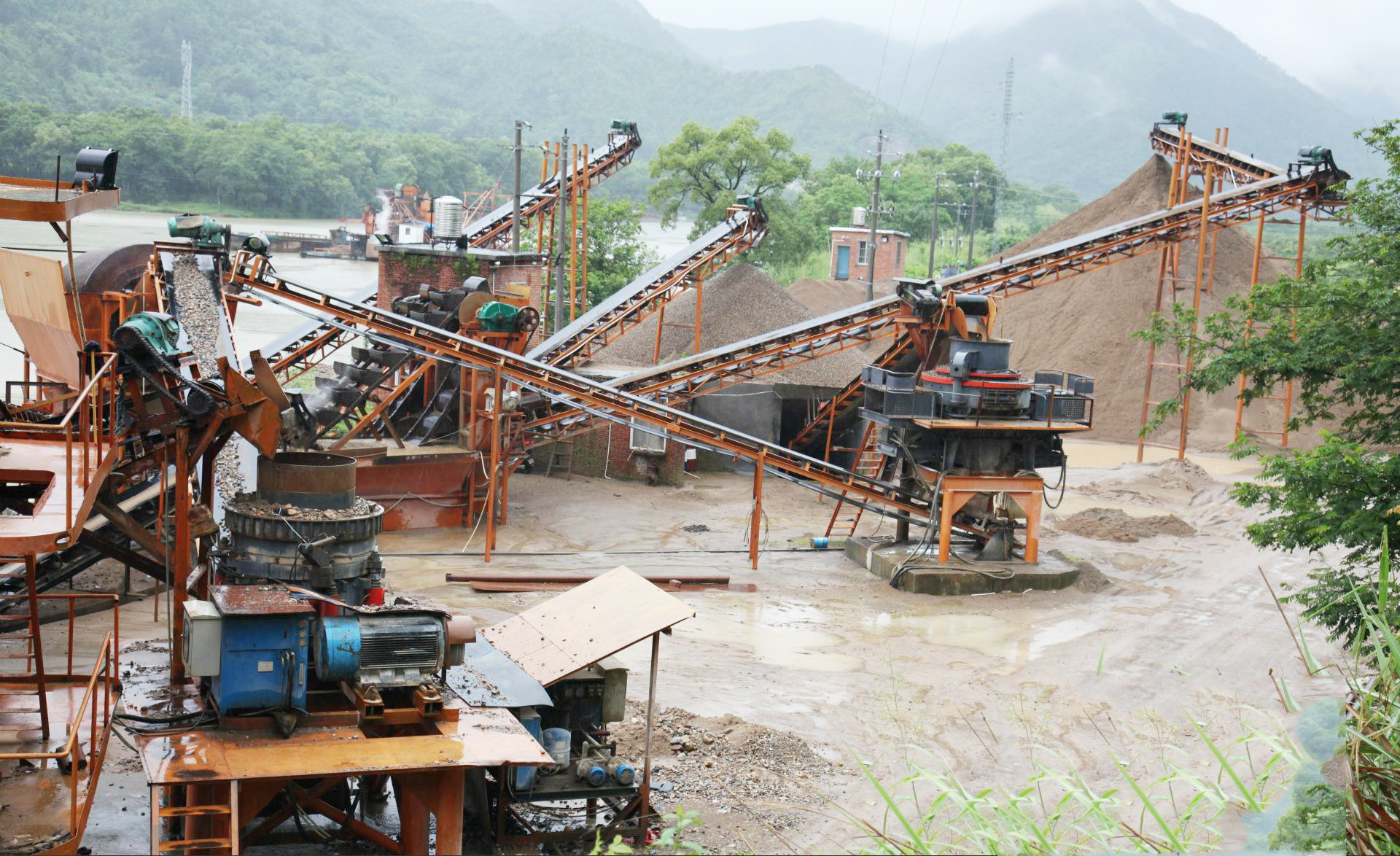 Granite aggregate processing production line